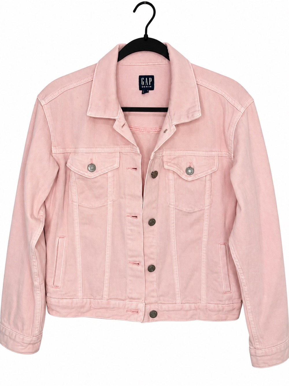 GAP RARE Light Pink Denim Jacket Cropped Trucker Jean Jacket Casual small